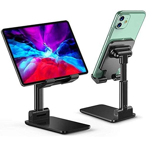 MARRRCH Adjustable Cell Phone Stand, Foldable Phone Stand for Desk,Phone Holder Compatible with All iPhone,Samsung Galaxy and All Other Smartphones. (Black)