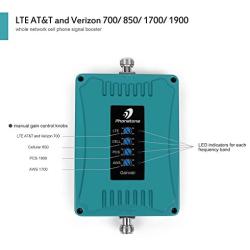 5 Band Cell Phone Signal Booster Repeater Amplifier for All US Carriers 3G 4G LTE - Boost Cellular Signal for Home and Office.