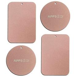 Metal Plate with 3M Adhesive Back for Magnetic Car Mount Cell Phone Holder GPS and Tablet Holder (2 Rectangle & 2 Round) (Rose Gold)