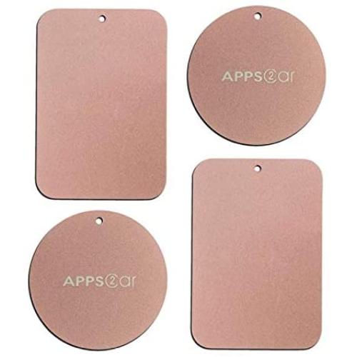Metal Plate with 3M Adhesive Back for Magnetic Car Mount Cell Phone Holder GPS and Tablet Holder (2 Rectangle & 2 Round) (Rose Gold)