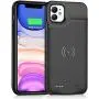 Wireless Charging Battery Case for iPhone 11, Upgraded 6000mAh Portable Protective Charging Case with Qi Wireless Charging for iPhone 11 (6.1 inch) Rechargeable Extended Battery Charger Case (Black) Wireless Charging Battery Case for iPhone 11, Upgraded 6000mAh Portable Protective Charging Case with Qi Wireless Charging for iPhone 11 (6.1 inch) Rechargeable Extended Battery Charger Case (Black)