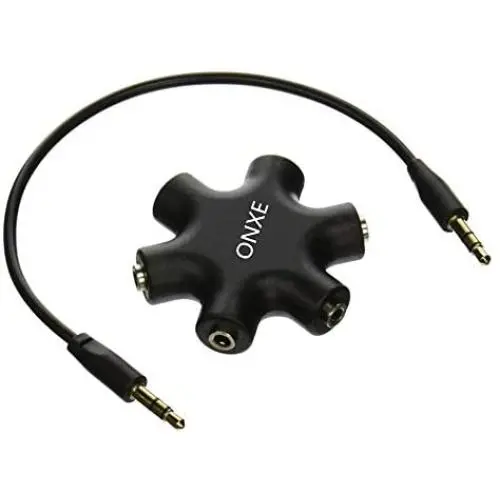Headphone Splitter,ONXE 3.5mm Stereo Audio Headset Adapter,5 Way 1 Male to 2 3 4 5 Female Splitter Cable for iPod,Mp3 Player,Mobile Phone,Laptop,PC,Headphones,Speakers(Black) Headphone Splitter,ONXE 3.5mm Stereo Audio Headset Adapter,5 Way 1 Male to 2 3 4 5 Female Splitter Cable for iPod,Mp3 Player,Mobile Phone,Laptop,PC,Headphones,Speakers(Black)
