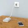 USB Charger Station MANTO 50W 8-Port Fast Cell Phone Desktop Charging Dock with 5ft Power Cord for Multi Devices - White