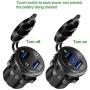Quick Charge 3.0 Dual USB Car Socket with Touch Switch and LED Digital Voltmeter, Waterproof 36W 12V/24V Fast Charger Socket with 3.3ft Wire 10A Fuse for Marine, Boat, Motorcycle, Truck and More