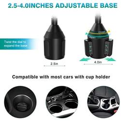 Amwanan Cup Holder Car Phone Mount, 360°Universal Adjustable and Hands-Free Cell Phone Mount with Goose Neck Design Compatible with iPhone, Samsung, Google, LG etc.