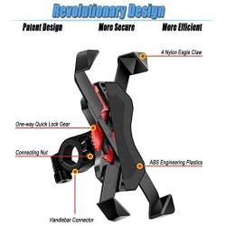 Aikzik Bike Phone Mount, Motorcycle Phone Mount 360° Rotation Bicycle Phone Holder Fits Phone Xs Max XR X 8 7 6 Plus, Samsung S10 9 8, Galaxy S9 8 7, Google Pixel, GPS Other Devices from 3.5" to 6.5"