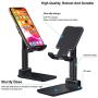 YML Adjustable Cell Phone Stand, Foldable Tablet Stand Portable Phone Holder for Desk Compatible with iPhone 11 Pro XS Max XR X Samsung Galaxy S10 S9&Tablets,Dark Blue …