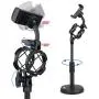 Desktop Microphone Stand with Cell Phone Holder, Adjustable Tabletop mic Stand with Shock Mount and Round Base for Recording Podcasting and Live Streaming. Desktop Microphone Stand with Cell Phone Holder, Adjustable Tabletop mic Stand with Shock Mount and Round Base for Recording Podcasting and Live Streaming.