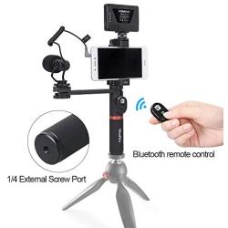 Viewflex Phone Video Kit VF-H6 Smartphone Video Rig with Recording Microphone and LED Light, Handheld Grip for iPhone 11 X max 7 8 Plus 6s Android Cellphone,Perfect Volgging Kit