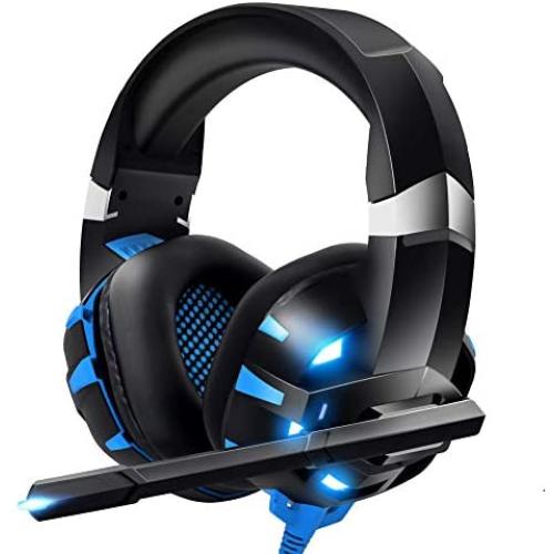 RUNMUS Gaming Headset Xbox One Headset PS4 Headset with Crystal Clear Mic & LED Light, Compatible with PC, PS4, Xbox One Controller(Adapter Not Included)