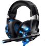 RUNMUS Gaming Headset Xbox One Headset PS4 Headset with Crystal Clear Mic & LED Light, Compatible with PC, PS4, Xbox One Controller(Adapter Not Included)