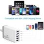 USB Wall Charger with 5 Port 40W 8A Compatible for Tablet, Phone X Plus 8 Pro, Cell Devices Product, Android Phone and All USB Port Devices, Desktop USB Charging Stations for Multiple Devices