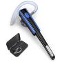 Bluetooth Headset, COMEXION Wireless Business Earpiece V4.1 Lightweight Noisy Suppression Bluetooth Earphone with Microphone for Phone/Laptop/Car（Blue+Case）