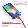 6M/20FT Long Phone Charger Cord, Lightning Cable Extra Long Nylon Braided USB Charging & Syncing Cable 2.4A Fast Charger Powerline Cable Compatible with iPhone Xs/XR/XS Max/X/7/7Plus/8/8Plus/6S/6SPlus