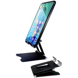 Cell Phone Stand,Tablet Stand，Foldable and Adjustable Metal Mobile Phone Bracket，Cradle Dock for Desk, Home, Office, Travel