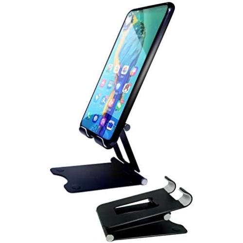 Cell Phone Stand,Tablet Stand，Foldable and Adjustable Metal Mobile Phone Bracket，Cradle Dock for Desk, Home, Office, Travel