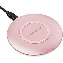 LETSCOM Ultra Slim Wireless Charger,Qi-Certified 15W Max Fast Wireless Charging Pad,Compatible with iPhone 11/11 Pro Max/XS Max/XR/XS/X/8/8+,Galaxy Note 10/Note 10+/S10/S10+/S10E (No AC Adapter)