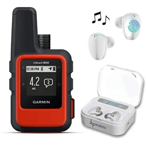 Garmin InReach Mini, Lightweight and Compact Handheld Iridium Satellite Communicator and Wearable4U White Earbuds Ultimate Charging Power Bank Case Bundle (Orange) Garmin InReach Mini, Lightweight and Compact Handheld Iridium Satellite Communicator and Wearable4U White Earbuds Ultimate Charging Power Bank Case Bundle (Orange)