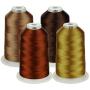 Simthread 42 Options Various Assorted Color Packs of Polyester Embroidery Machine Thread Huge Spool 5000M for All Embroidery Machines (Brown Series)