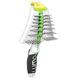 LUMO: All-in-one Self-Cleaning Pro Grooming Tool for Dogs and Cats - Gently Detangle Knots & Remove Loose Undercoat – Deshed 2X Faster Safely Without Blade & Naturally Sheen - Pets Love It