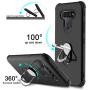 lovpec LG K51 Case with Soft TPU Screen Protector, Ring Holder Kickstand Shockproof Protective Phone Cover Case for LG K51/LG Q51/LG Reflect/LG LM-K500UM (Black)