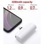 iWALK Mini Portable Charger for iPhone with Built in Cable[Upgraded], 3350mAh Ultra-Compact Power Bank Samll Battery Pack Charger Compatible with iPhone 11 Pro/XS Max/XR/X/8/7 Airpods and More, White