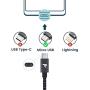 Micro USB Cable [0.65ft] RAMPOW Braided Nylon Cell Phone Charger - Fast Charging & Sync - Short Micro USB Charger 2.4A for Samsung Galaxy S5/S6/S7, HTC, LG, Sony, PS4, Moto and More - Space Gray