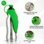 Dog Water Bottle, Stainless Steel Dog Water Dispenser, Portable Dog Water Bottle for Walking, Hiking, Running, Travel Dog Water Bottle, Easy to Use (Green)