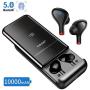 Wireless Earbuds with 10000 mAh Display Charging Case as Power Bank, Upgrated Bluetooth V5.0 True Wireless Headphones, TWS Stereo Earphones for Iphone and Android, 500 Hours Music Time/IP65 Waterproof