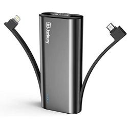 Portable Charger Jackery Bolt 6000 mAh Power Outdoors - Power bank with built in Lightning Cable [Apple MFi certified] iPhone Battery Charger External Battery, TWICE as FAST as Original iPhone Charger