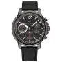 Tommy Hilfiger Mens Stainless Steel Quartz Watch with Leather Calfskin Strap, Black, 20 (Model: 1791533) Tommy Hilfiger Mens Stainless Steel Quartz Watch with Leather Calfskin Strap, Black, 20 (Model: 1791533)