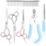 Idepet Dog Grooming Scissors Set, 6 Pcs Pet Grooming Scissors for Dogs with Straight Scissor, Curved Scissor, Thinning Shear, Grooming Comb, Nail Clipper, Nail File For Dog Cat Pet Scissor Grooming