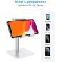 Cell Phone Stand, OMOTON Adjustable Angle Height Desk Phone Dock Holder for iPhone SE 2/11 / 11 Pro/XS Max/XR, Samsung Galaxy S20 / S10 / S9 / S8 and Other Phones (3.5-7.0-Inch),Silver