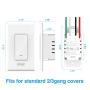 Smart Light Switch, Gosund 2.4Ghz WiFi Light Switch Works with Alexa, Google Assistant, Remote Control/Voice Control and Schedule, Neutral Wire Required, Single-Pole, No Hub Required