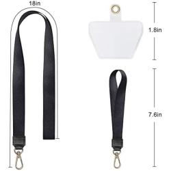 SHANSHUI Phone Lanyard, Neck Strap and Wrist Tether Key Chain Holder Universal for Phone Case Anchor Fit All Smartphones-Black