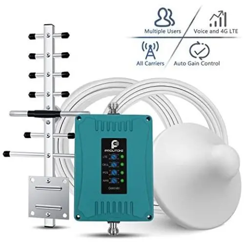 Cell Phone Signal Booster for Home All Carriers 3G 4G LTE - Boost Mobile Phones Voice & Data Signal by Multi-Band Cellular Repeater Amplifier Kit with Ceiling/Yagi Antenna Up to 4,500Sq Ft Cell Phone Signal Booster for Home All Carriers 3G 4G LTE - Boost Mobile Phones Voice & Data Signal by Multi-Band Cellular Repeater Amplifier Kit with Ceiling/Yagi Antenna Up to 4,500Sq Ft