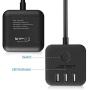 Power Strip with USB, Small Outlet Strip JSVER USB Power Strip, Travel Power Strip 3 USB Ports 3 Outlets,4.92ft Power Extension Cord for iPhone Xs/XR/X/8, Travel, Office, Cruise Ship, Dorm (Black)
