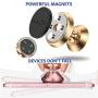 SALEX Cute Magnetic Mount for Car Dashboard and Windshield. 360 Degree Rotation Cell Phone Holder. Universal Swivel Kit for Women. Compatible with Devices up to 7 Inches [Rose Gold/Pink]