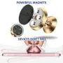 SALEX Cute Magnetic Mount for Car Dashboard and Windshield. 360 Degree Rotation Cell Phone Holder. Universal Swivel Kit for Women. Compatible with Devices up to 7 Inches [Rose Gold/Pink]