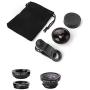 iPhone Lens,by Ailun,3 in 1 Clip On 180 Degree Fish Eye Lens+0.65X Wide Angle+10X Macro Lens,Universal HD Camera Lens Kit for iPhone 7/6s/6s Plus/6/SE/5/5s,Samsung,BlackBerry,Mobile Phone [Black]