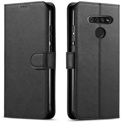 STARSHOP- LG Aristo 5 Phone Case, Phoenix 5 / Tribute Monarch / K8X / Risio 4 / Fortune 3 Case, Included [Tempered Glass Screen Protector], Premium Leather Wallet Pocket Credit Card Slots - Black