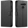 STARSHOP- LG Aristo 5 Phone Case, Phoenix 5 / Tribute Monarch / K8X / Risio 4 / Fortune 3 Case, Included [Tempered Glass Screen Protector], Premium Leather Wallet Pocket Credit Card Slots - Black