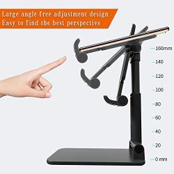 Adjustable Phone Stand Holder, ZHIKE Foldable Tablet Stand Mobile Phone Mount for Desk Compatible with Samsung Galaxy ipad Mini iPhone 11 Series X Xs max All Smartphones Smartphone, Kindle (Black)