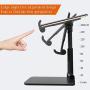 Adjustable Phone Stand Holder, ZHIKE Foldable Tablet Stand Mobile Phone Mount for Desk Compatible with Samsung Galaxy ipad Mini iPhone 11 Series X Xs max All Smartphones Smartphone, Kindle (Black)