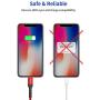 iPhone Charger Cable 6ft, JSAUX [Upgarded C89 Apple MFi Certified] Lightning Cable Nylon Braided USB Fast Charging Cord Compatible with iPhone 11 Xs Max X XR 8 7 6s 6 Plus SE 5 5s, iPad, iPod - Red