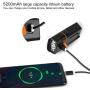 V VONTOX Bike Light Set 1200 Lumens Runtime 20+ hrs 5200mAh Waterproof Rechargeable Lithium Battery, 3 Light Mode Options.Super Bright Front Headlight and Tail Light Fits All Bicycle.