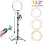 10" Selfie Ring Light with Extendable Tripod Stand & Cell Phone Holder for Live Streaming/Tiktok/Makeup, Yesker Led Ringlight for YouTube Video, Compatible with iPhone/Android 10" Selfie Ring Light with Extendable Tripod Stand & Cell Phone Holder for Live Streaming/Tiktok/Makeup, Yesker Led Ringlight for YouTube Video, Compatible with iPhone/Android