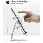 Adjustable Cell Phone Stand, Lamicall Phone Stand : [UPDATE VERSION] Cradle, Dock, Holder Suitable to Switch, iPhone 8 X 7 6 6s Plus 5 5s 5c charging, Accessories Desk, all Android Smartphone - Silver