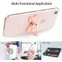 pzoz Metal Cell Phone Finger Ring Stability Holder Back Stand Collapsible Hand Grip Knob Loop Universal Car Mount Hook Kickstand 360 for iPhone Samsung Galaxy Mobile Cute Accessories (Rose Gold)