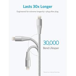 iPhone Charger Cable 10 foot, Anker PowerLine+ II Lightning Cable, (10 ft MFi Certified) Extra Long iPhone Charging Cord Compatible with iPhone SE 11 Pro Max Xs MAX XR X 8 7 6S, iPad and More (Silver)